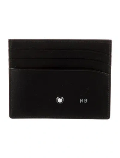 Pre-owned Montblanc Leather Card Holder In Black