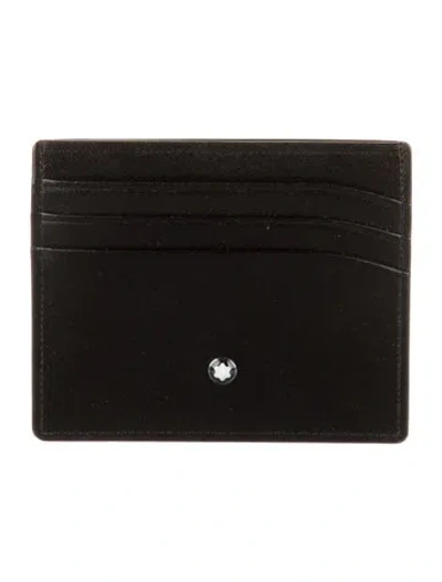 Pre-owned Montblanc Leather Card Holder In Black