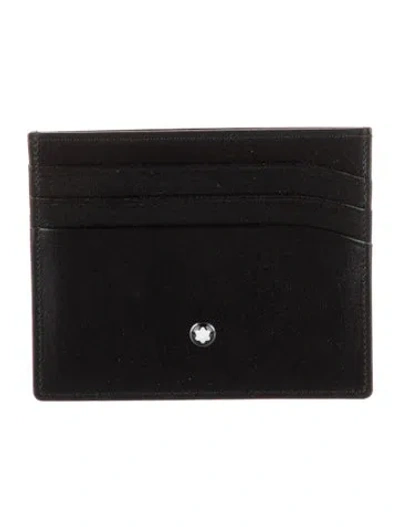 Pre-owned Montblanc Leather Card Holder In Black
