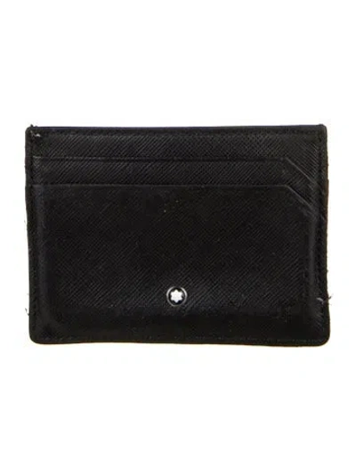 Pre-owned Montblanc Leather Card Holder In Black