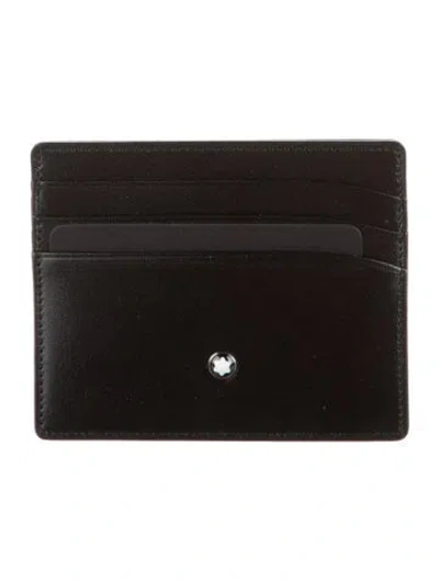 Pre-owned Montblanc Leather Card Holder In Black