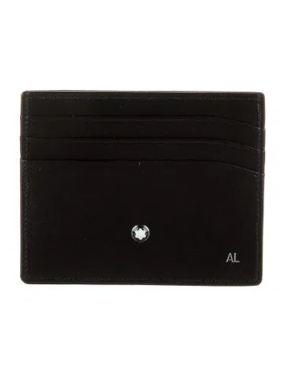 Pre-owned Montblanc Leather Card Holder In Black