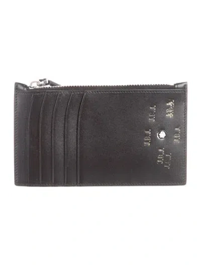 Pre-owned Montblanc Leather Card Holder In Black