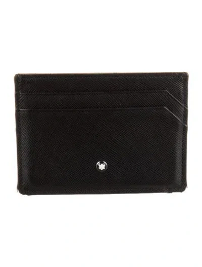 Pre-owned Montblanc Leather Card Holder In Black