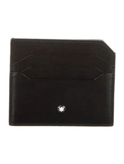 Pre-owned Montblanc Leather Card Holder In Black