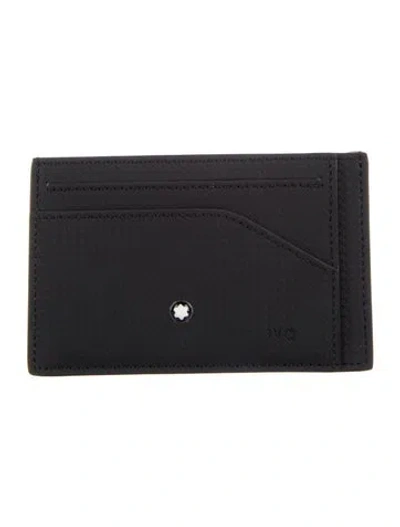 Pre-owned Montblanc Leather Card Holder In Black