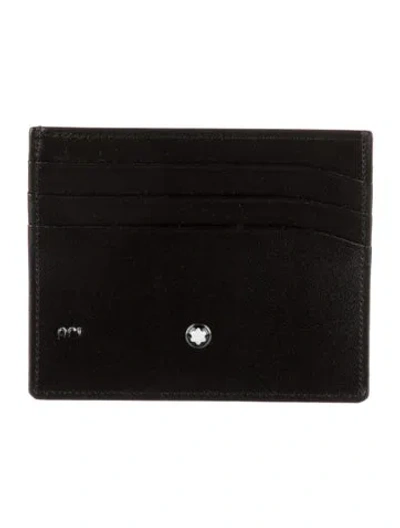 Pre-owned Montblanc Leather Card Holder In Black