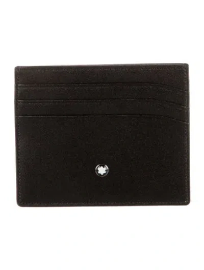 Pre-owned Montblanc Leather Card Holder In Black