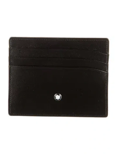 Pre-owned Montblanc Leather Card Holder In Black
