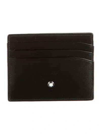 Pre-owned Montblanc Leather Card Holder In Black