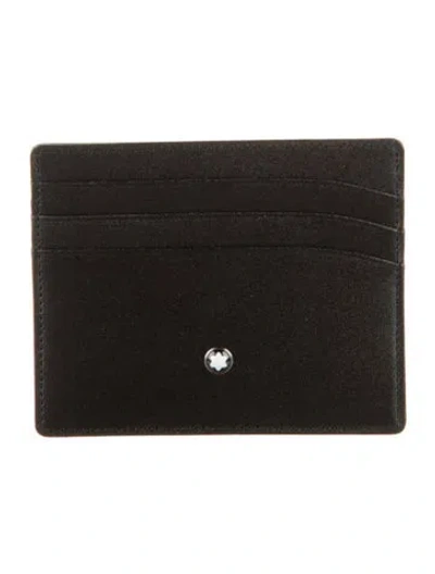 Pre-owned Montblanc Leather Card Holder In Black