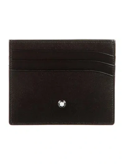 Pre-owned Montblanc Leather Card Holder In Black