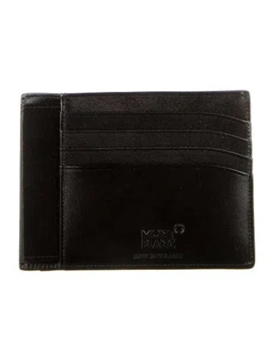 Pre-owned Montblanc Leather Card Holder In Black