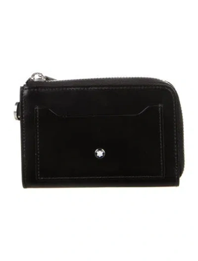 Pre-owned Montblanc Leather Card Holder In Black