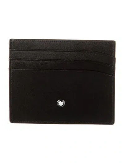 Pre-owned Montblanc Leather Card Holder In Black