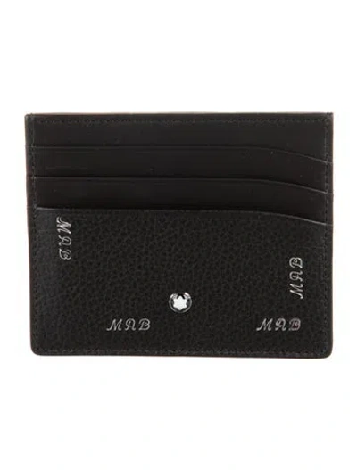 Pre-owned Montblanc Leather Card Holder In Black