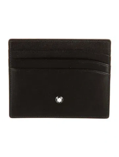 Pre-owned Montblanc Leather Card Holder In Black