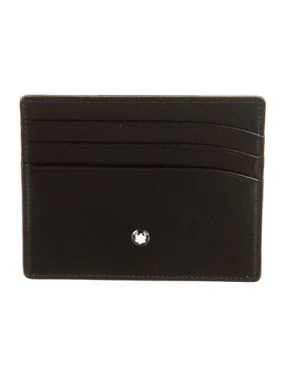 Pre-owned Montblanc Leather Card Holder In Black