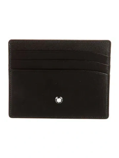 Pre-owned Montblanc Leather Card Holder In Black