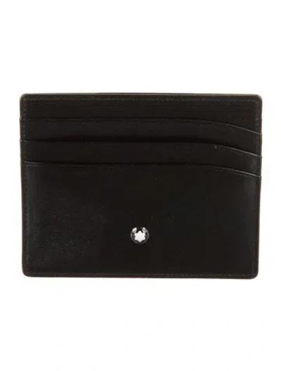 Pre-owned Montblanc Leather Card Holder In Black
