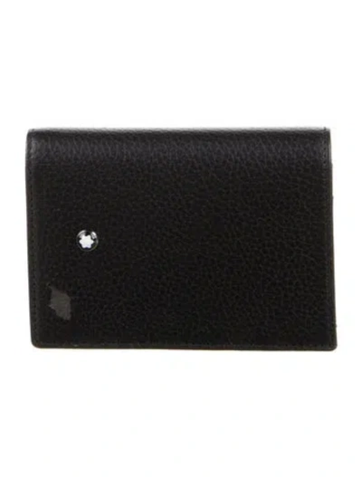 Pre-owned Montblanc Leather Card Holder In Black
