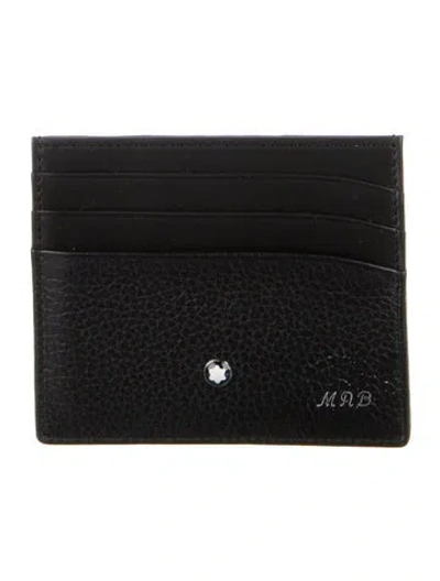 Pre-owned Montblanc Leather Card Holder In Black