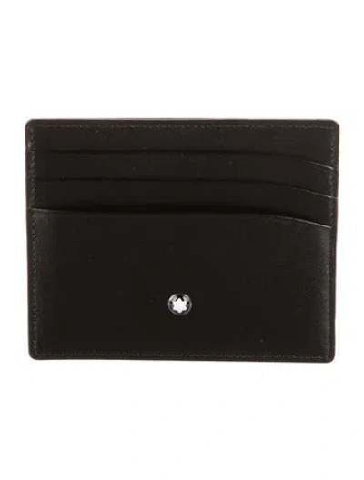 Pre-owned Montblanc Leather Card Holder In Black