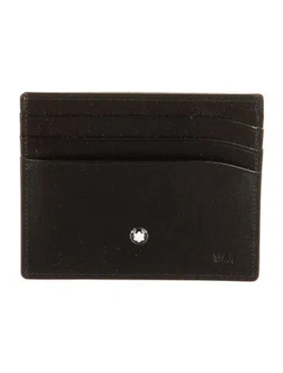 Pre-owned Montblanc Leather Card Holder In Black