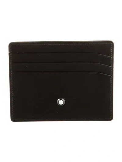 Pre-owned Montblanc Leather Card Holder In Black