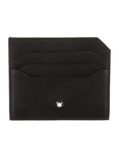 Pre-owned Montblanc Leather Card Holder In Black
