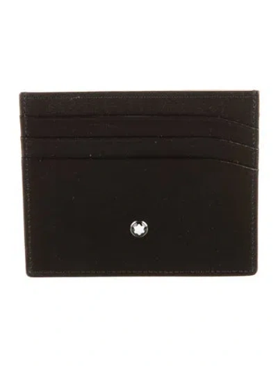 Pre-owned Montblanc Leather Card Holder In Black