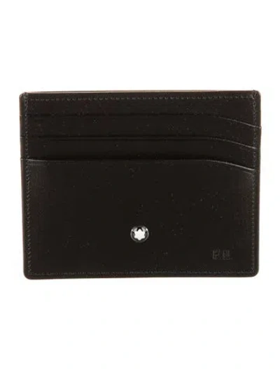 Pre-owned Montblanc Leather Card Holder In Black