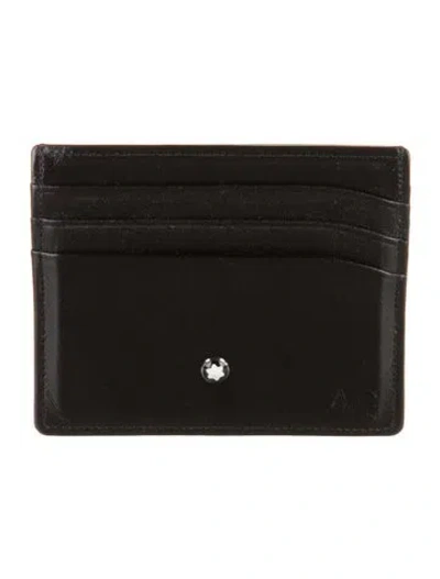 Pre-owned Montblanc Leather Card Holder In Black