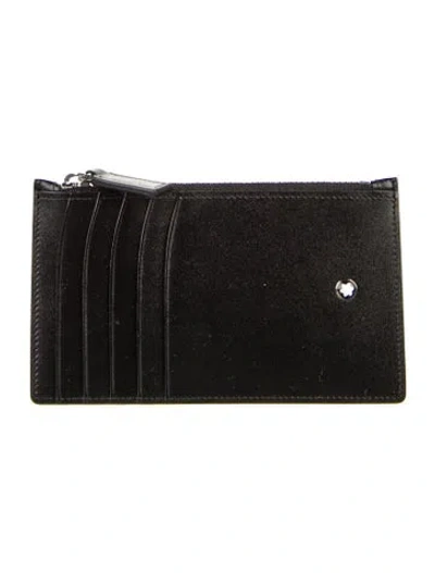 Pre-owned Montblanc Leather Card Holder In Black
