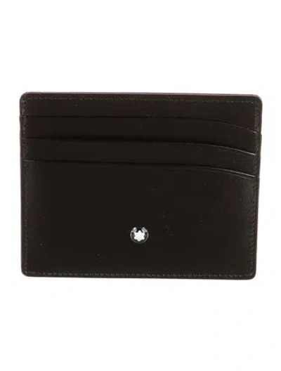 Pre-owned Montblanc Leather Card Holder In Black