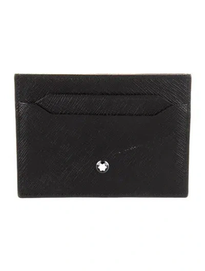 Pre-owned Montblanc Leather Card Holder In Black