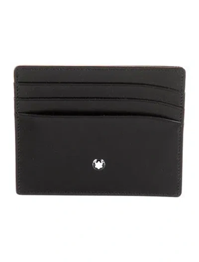 Pre-owned Montblanc Leather Card Holder In Black