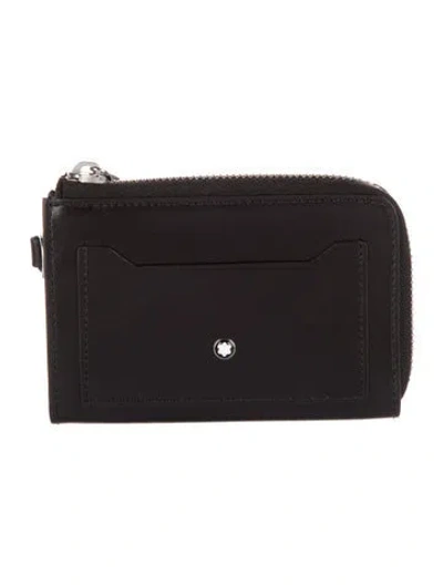 Pre-owned Montblanc Leather Card Holder In Black