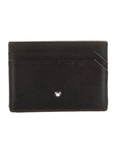 Pre-owned Montblanc Leather Card Holder In Black
