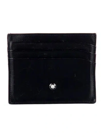 Pre-owned Montblanc Leather Card Holder In Black