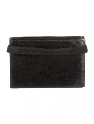 Pre-owned Montblanc Leather Card Holder In Black