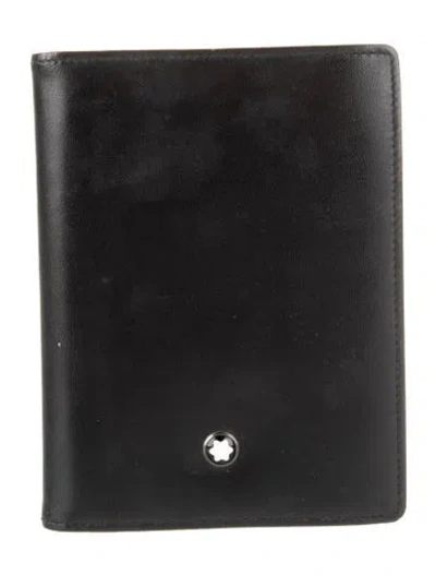 Pre-owned Montblanc Leather Card Holder In Black