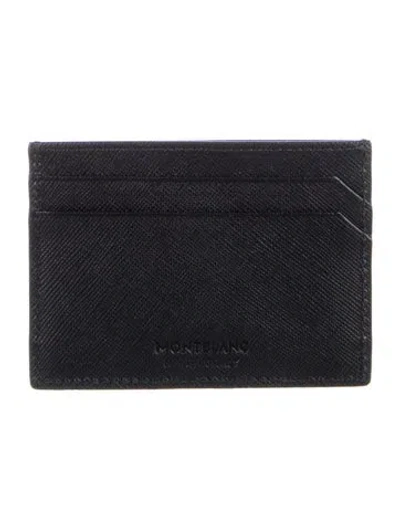 Pre-owned Montblanc Leather Card Holder In Black