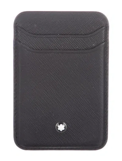 Pre-owned Montblanc Leather Card Holder In Black