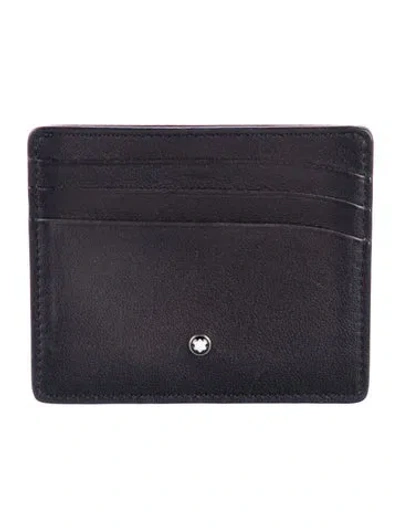 Pre-owned Montblanc Leather Card Holder In Black