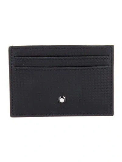 Pre-owned Montblanc Leather Card Holder In Blue