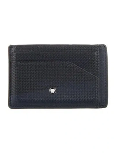 Pre-owned Montblanc Leather Card Holder In Blue