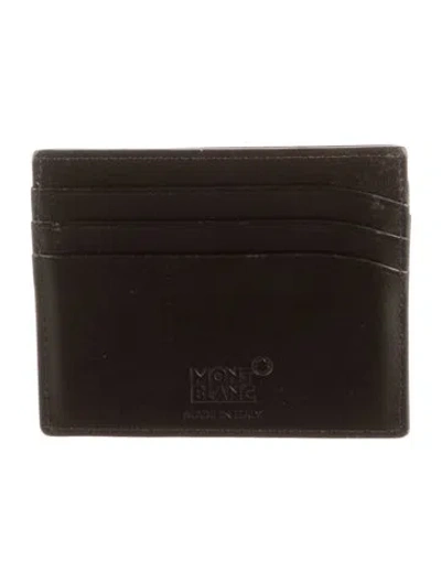 Pre-owned Montblanc Leather Card Holder In Brown