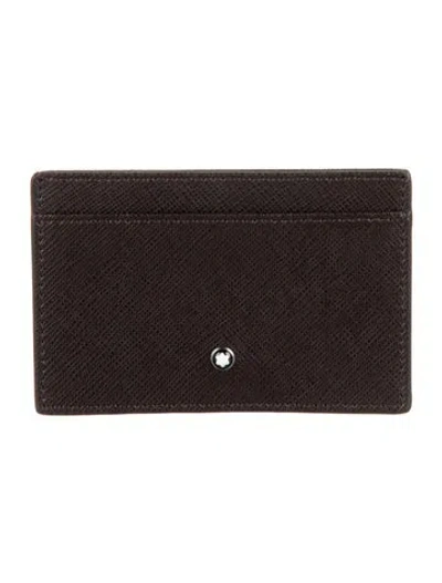 Pre-owned Montblanc Leather Card Holder In Brown