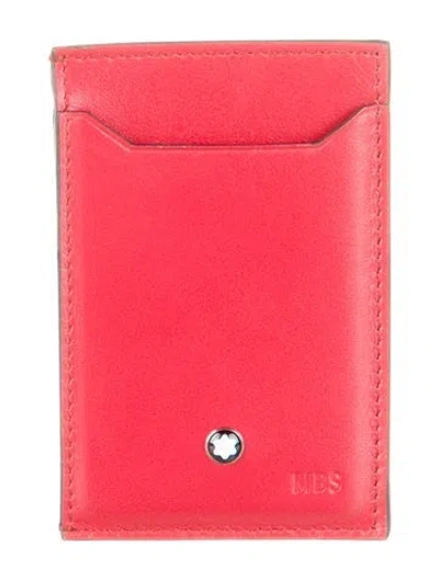 Pre-owned Montblanc Leather Card Holder In Red